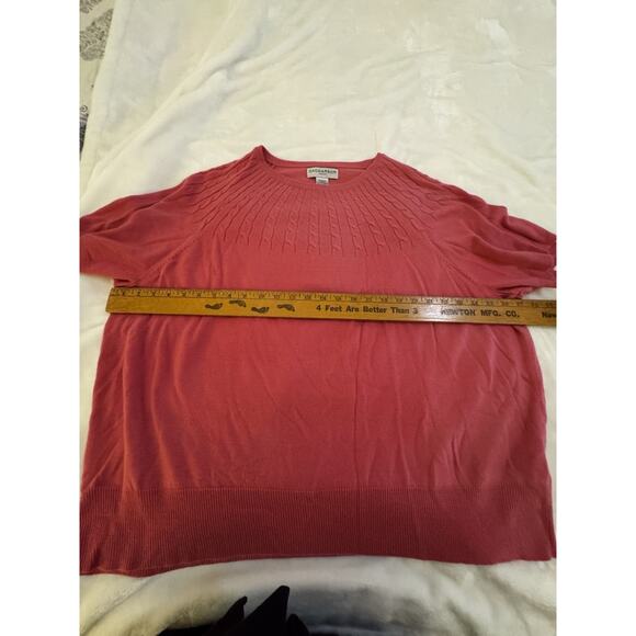 Sag Harbor Women’s Plus Sz 3X Sweater Pink Short Sleeve Soft Comfortable - Picture 5 of 8